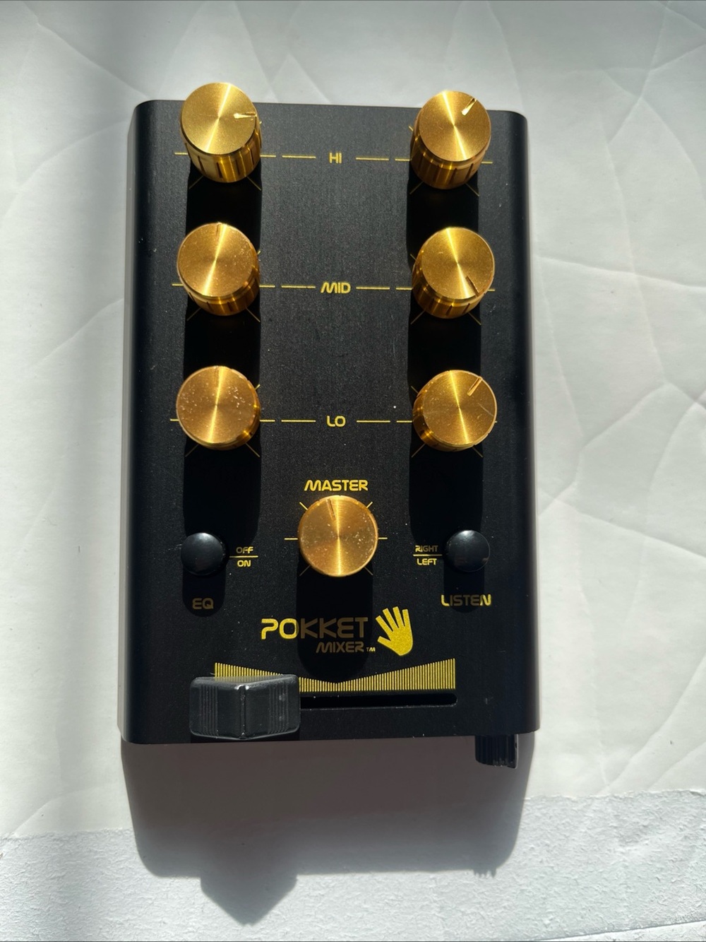 POKKET Mixer Portable DJ Mixer in Black with Gold Knobs